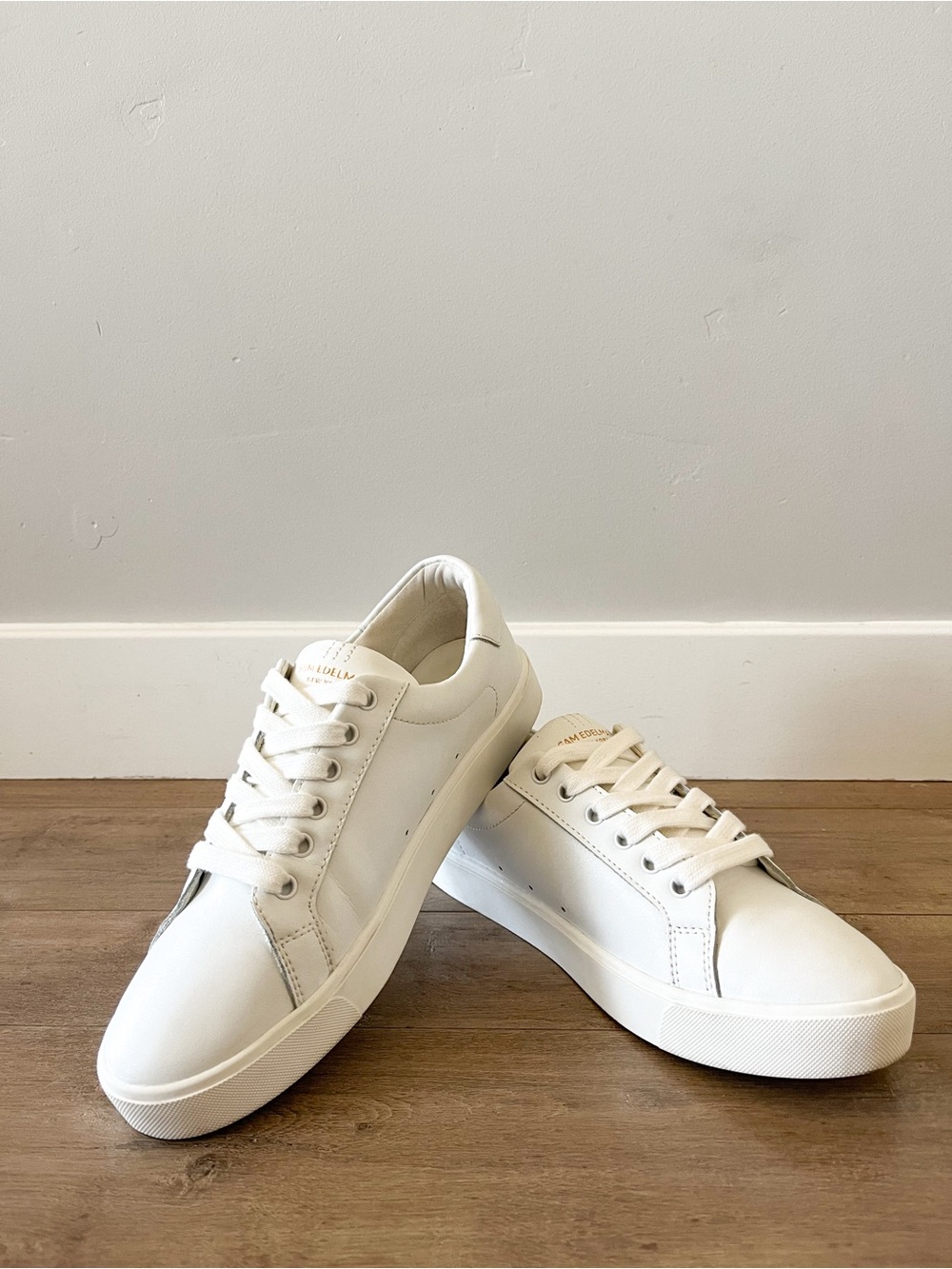 Sam Edelman New York Women’s Ethyl White Leather Sneakers — Size 8.5